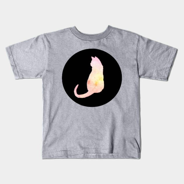 Cat - Soft Summer Silhouette Kids T-Shirt by SophieStockArt